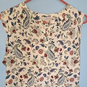LOFT Women's Floral Print Top - Multicolor